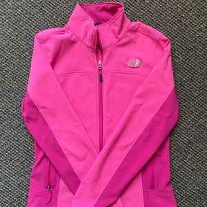 Pink North Face full-zip active wear top